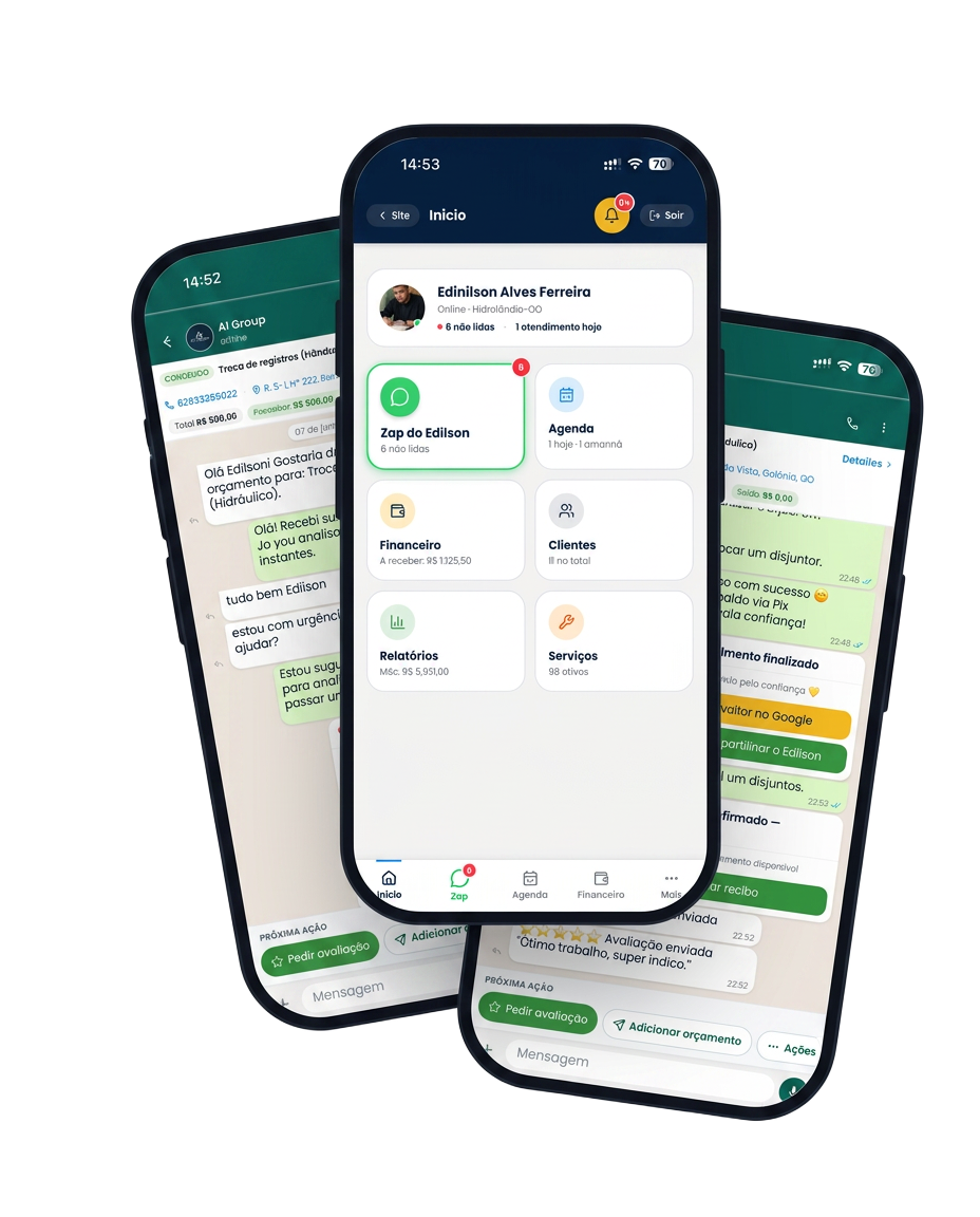 App Presttador: painel do prestador, chat e recibo digital