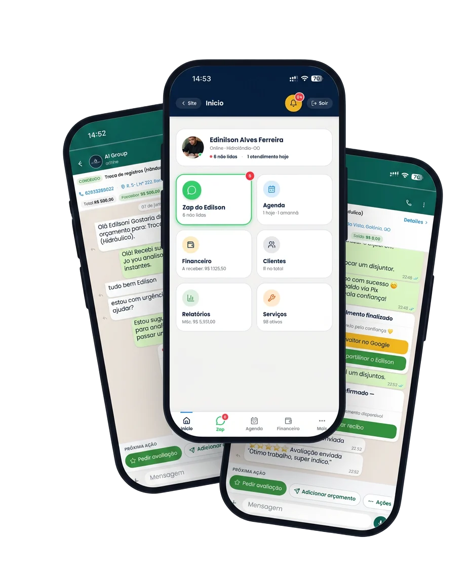 App Presttador: painel do prestador, chat e recibo digital