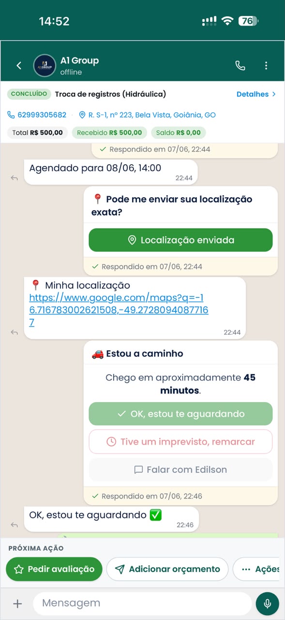 Conversa por pedido