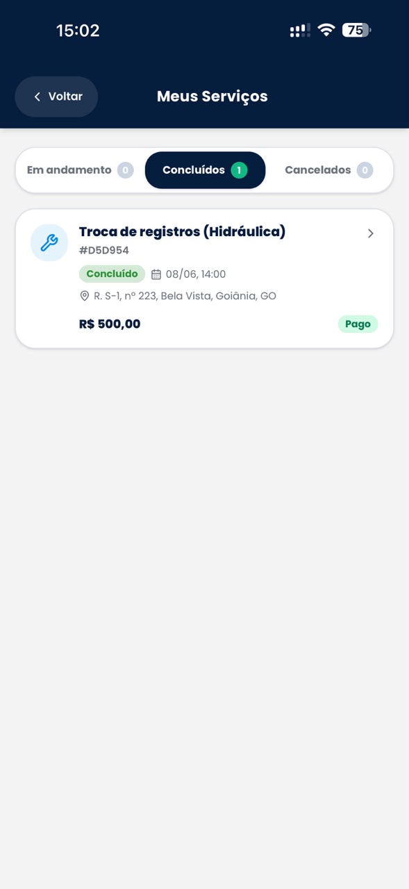 Recebe recibo e avalia